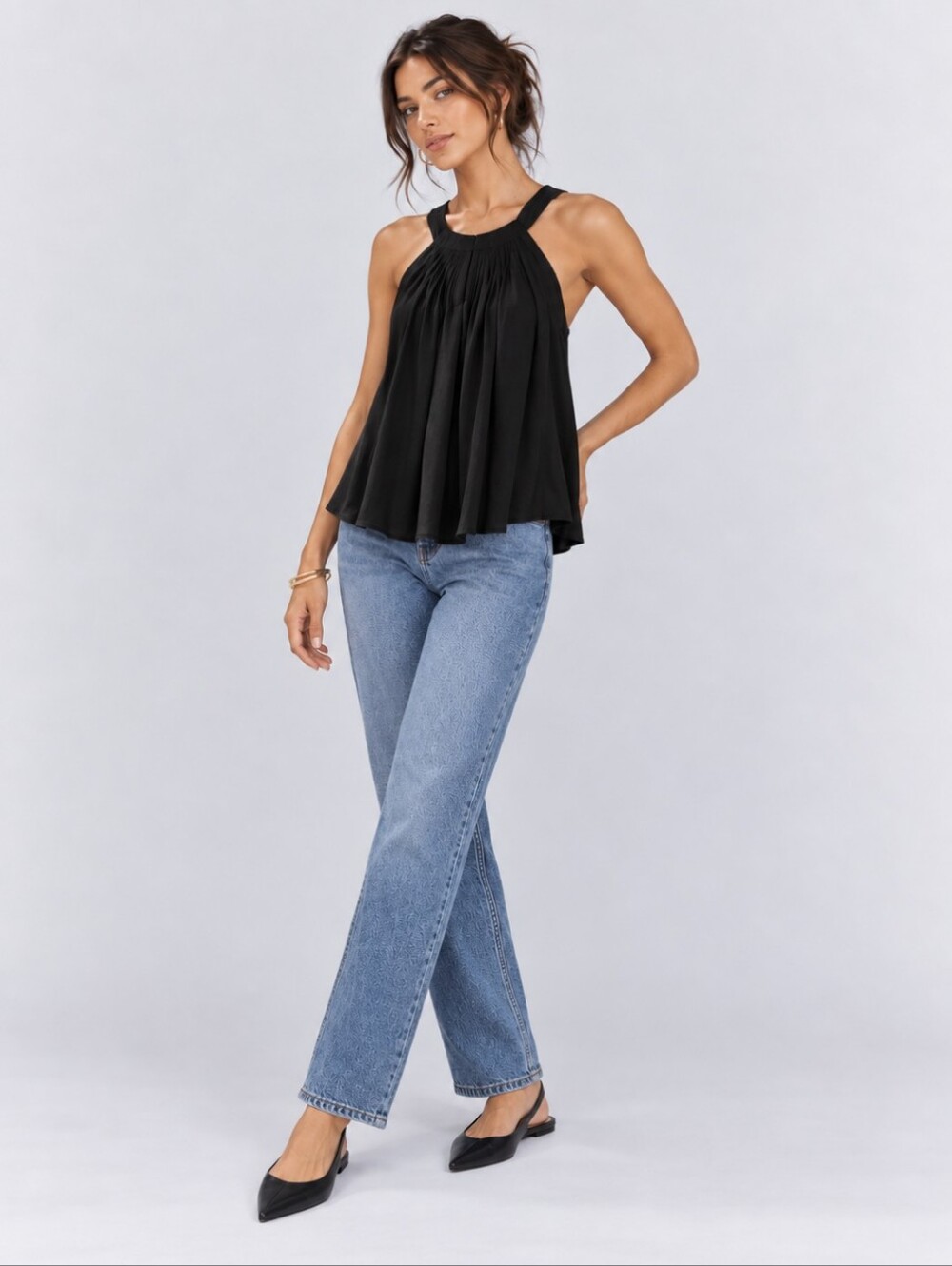 Anthropologie Sunday in Brooklyn Black Halter Trapeze Tank